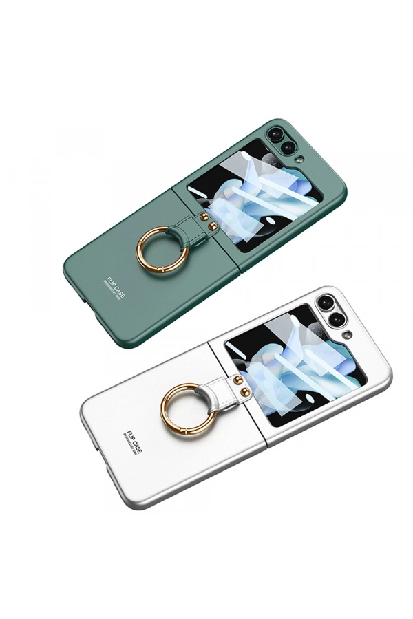 Galaxy Z Flip 5 Kılıf Zore Kıpta Yüzüklü Flip Sert Kapak
