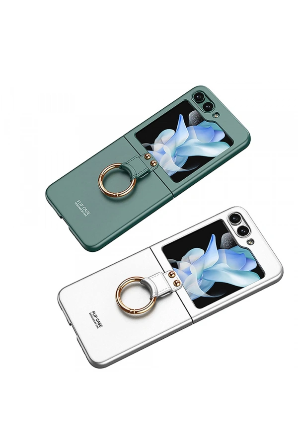 Galaxy Z Flip 5 Kılıf Zore Kıpta Yüzüklü Flip Sert Kapak