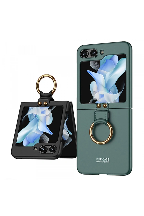 Galaxy Z Flip 5 Kılıf Zore Kıpta Yüzüklü Flip Sert Kapak