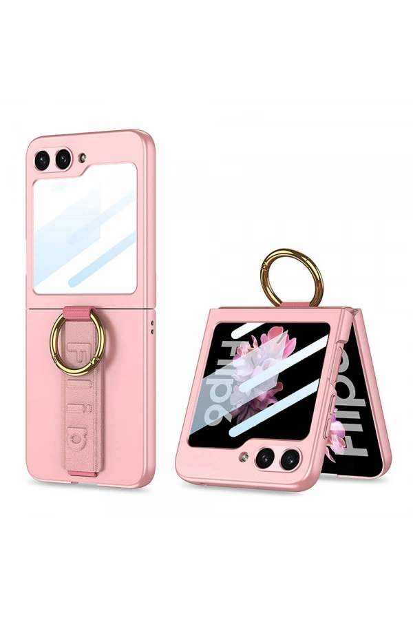 Galaxy Z Flip 6 Kılıf Kamera Korumalı Yüzüklü Zore Flip Ring Kıpta Kapak
