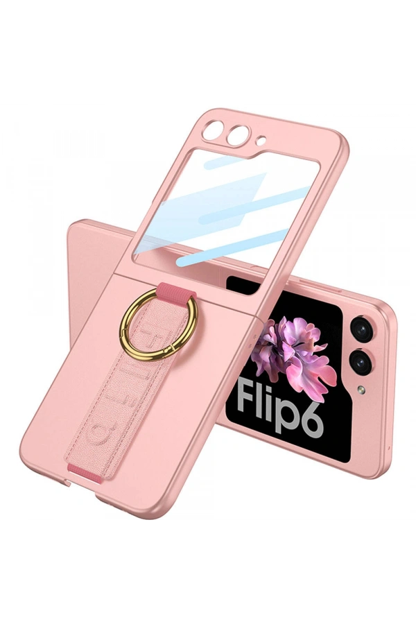 Galaxy Z Flip 6 Kılıf Kamera Korumalı Yüzüklü Zore Flip Ring Kıpta Kapak