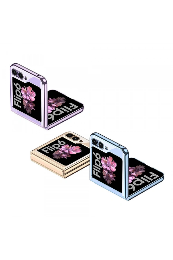 Galaxy Z Flip 6 Kılıf Zore Full Camlı Kıpta Kapak