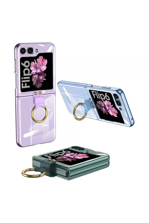 Galaxy Z Flip 6 Kılıf Zore Yüzüklü Kıpta Kapak