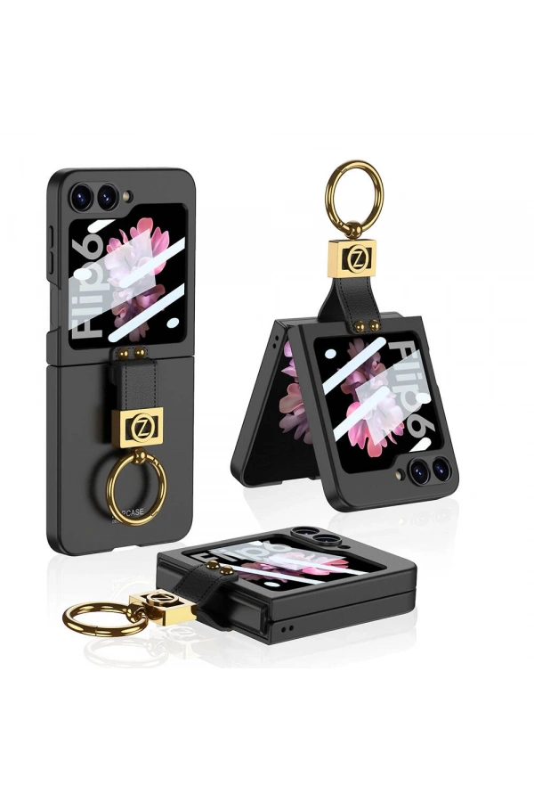 Galaxy Z Flip 6 Kılıf Zore Z Harfli Yüzüklü Kıpta Kapak