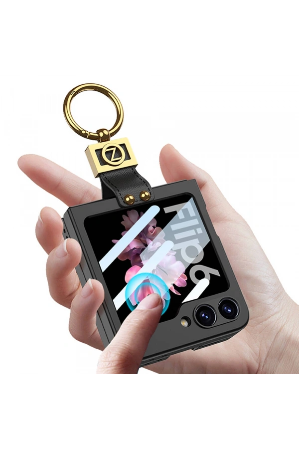 Galaxy Z Flip 6 Kılıf Zore Z Harfli Yüzüklü Kıpta Kapak