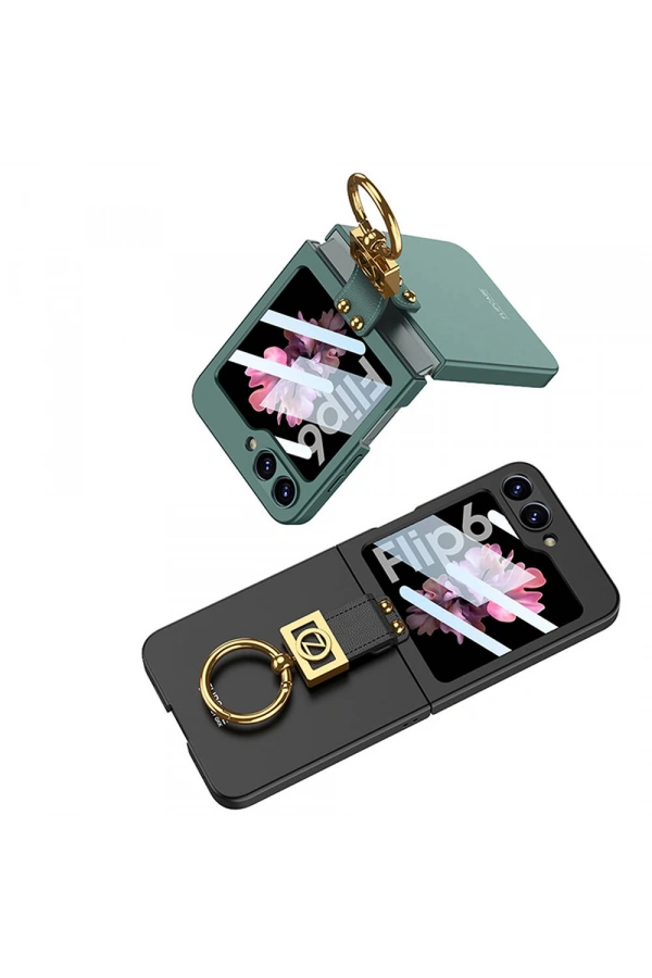 Galaxy Z Flip 6 Kılıf Zore Z Harfli Yüzüklü Kıpta Kapak