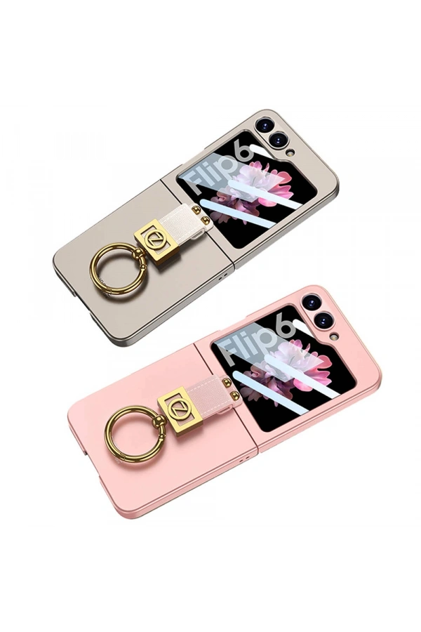 Galaxy Z Flip 6 Kılıf Zore Z Harfli Yüzüklü Kıpta Kapak