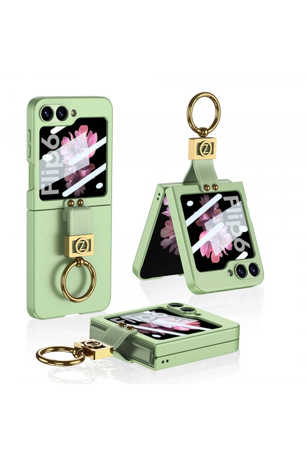 Galaxy Z Flip 6 Kılıf Zore Z Harfli Yüzüklü Kıpta Kapak