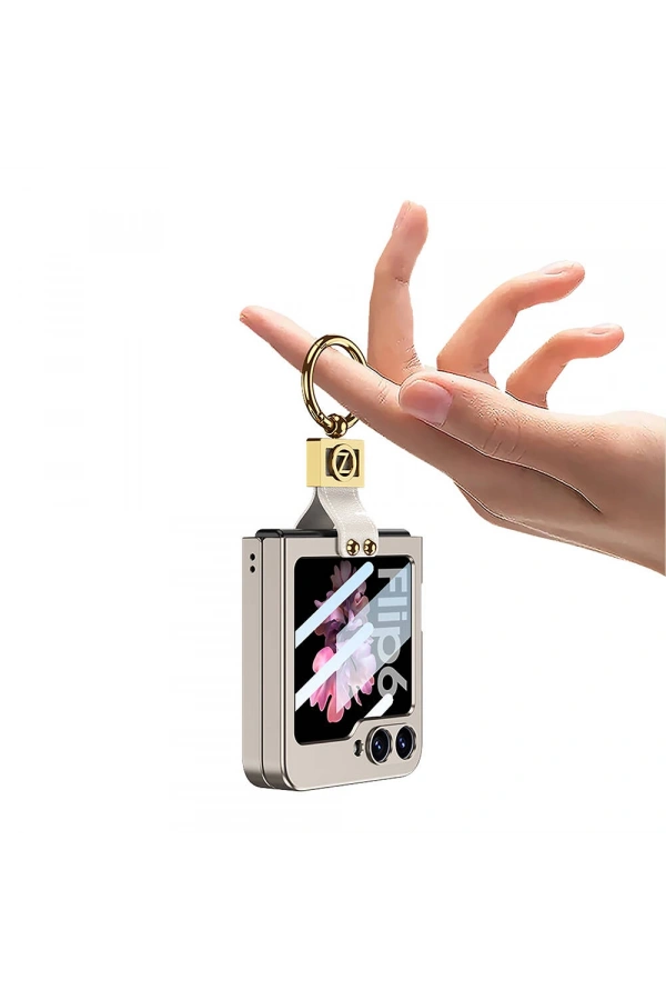 Galaxy Z Flip 6 Kılıf Zore Z Harfli Yüzüklü Kıpta Kapak