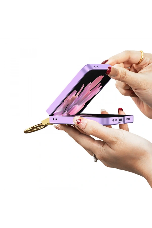 Galaxy Z Flip 6 Kılıf Zore Z Harfli Yüzüklü Kıpta Kapak