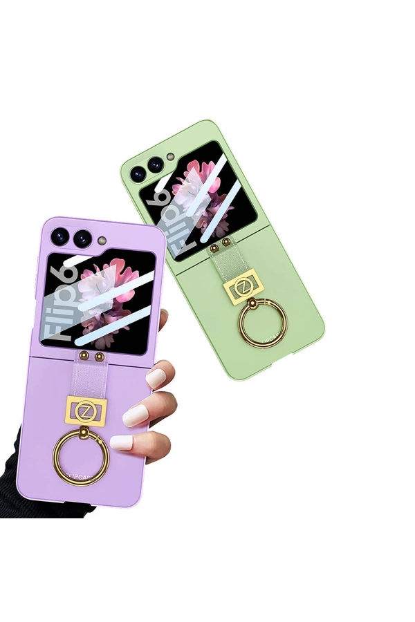 Galaxy Z Flip 6 Kılıf Zore Z Harfli Yüzüklü Kıpta Kapak