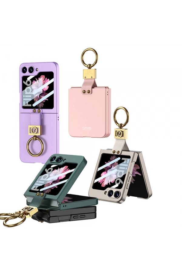 Galaxy Z Flip 6 Kılıf Zore Z Harfli Yüzüklü Kıpta Kapak