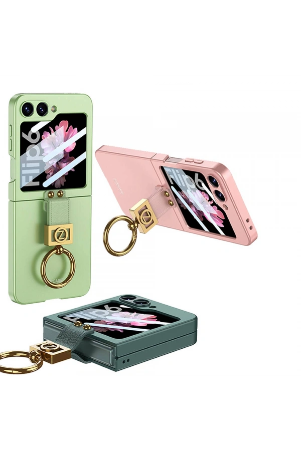 Galaxy Z Flip 6 Kılıf Zore Z Harfli Yüzüklü Kıpta Kapak