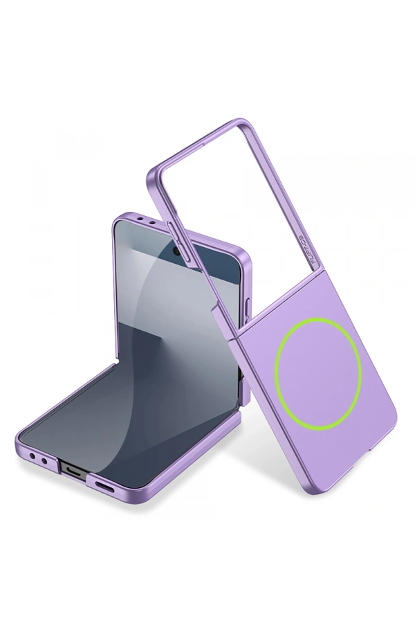 Galaxy Z Flip 7 Kılıf Wireless Şarj Özellikli Zore Kıpta M-safe Kapak