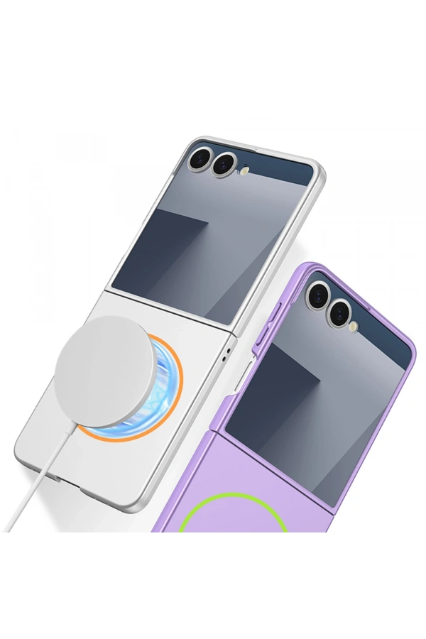 Galaxy Z Flip 7 Kılıf Wireless Şarj Özellikli Zore Kıpta M-safe Kapak