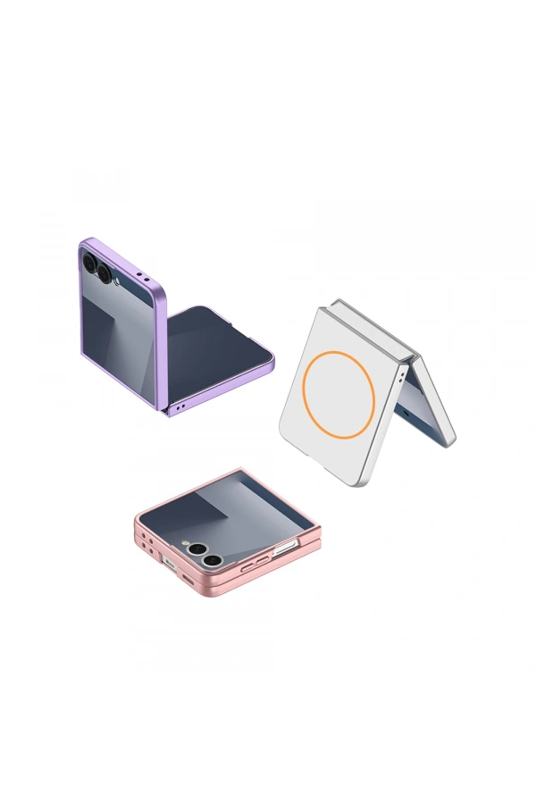 Galaxy Z Flip 7 Kılıf Wireless Şarj Özellikli Zore Kıpta M-safe Kapak