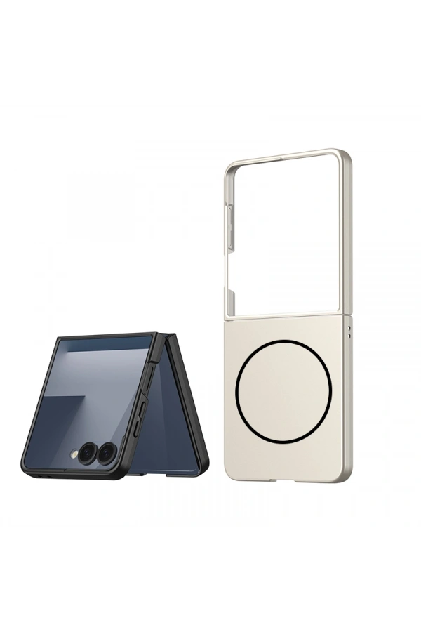 Galaxy Z Flip 7 Kılıf Wireless Şarj Özellikli Zore Kıpta M-safe Kapak
