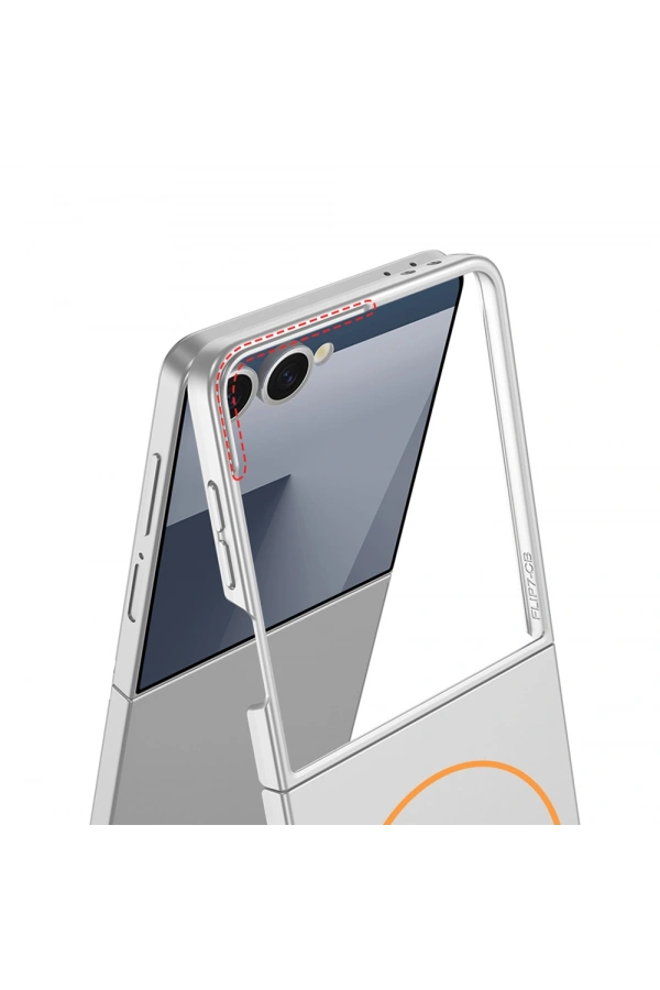 Galaxy Z Flip 7 Kılıf Wireless Şarj Özellikli Zore Kıpta M-safe Kapak