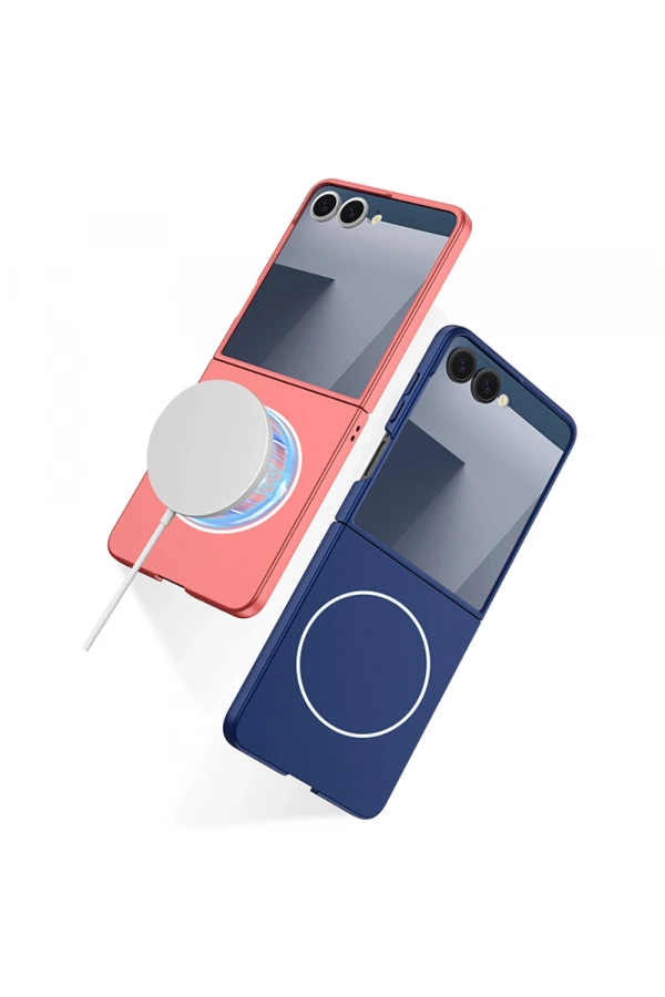 Galaxy Z Flip 7 Kılıf Wireless Şarj Özellikli Zore Kıpta M-safe Kapak