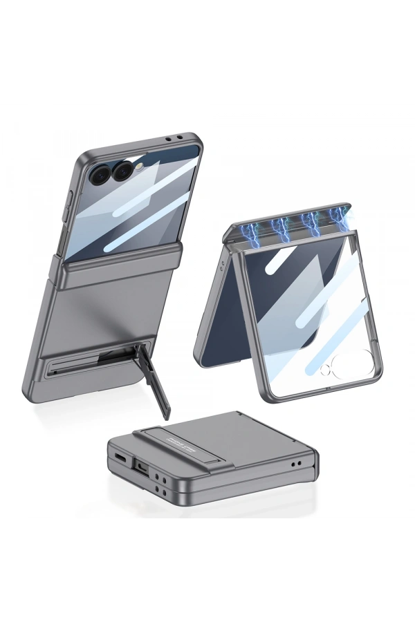 Galaxy Z Flip 7 Kılıf Zore Kıpta Standlı Kapak