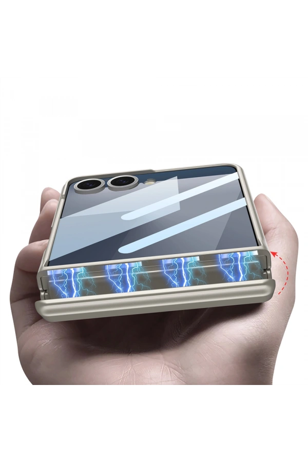 Galaxy Z Flip 7 Kılıf Zore Kıpta Standlı Kapak