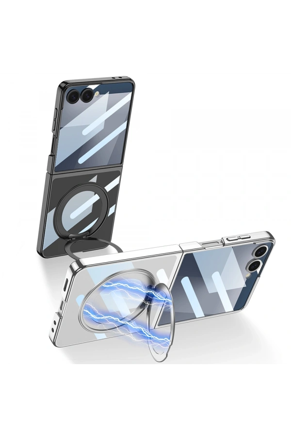 Galaxy Z Flip 7 M-safe Şarj Özellikli Zore Kıpta KPT-02 Standlı Kapak