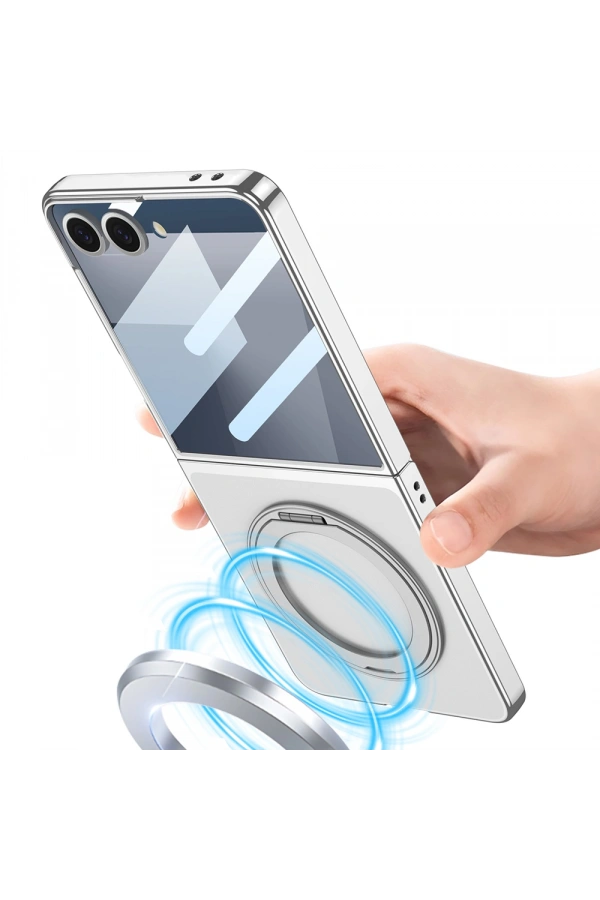 Galaxy Z Flip 7 M-safe Şarj Özellikli Zore Kıpta KPT-02 Standlı Kapak