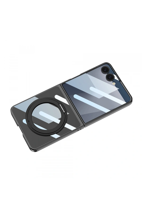 Galaxy Z Flip 7 M-safe Şarj Özellikli Zore Kıpta KPT-02 Standlı Kapak