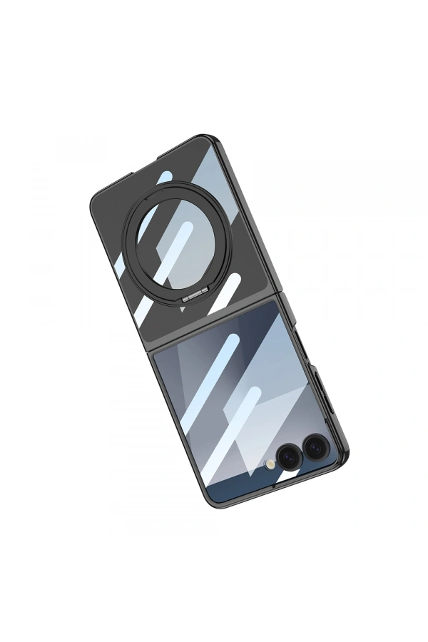 Galaxy Z Flip 7 M-safe Şarj Özellikli Zore Kıpta KPT-02 Standlı Kapak