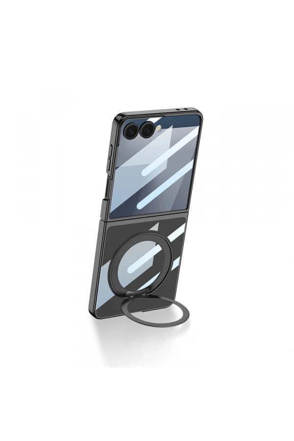 Galaxy Z Flip 7 M-safe Şarj Özellikli Zore Kıpta KPT-02 Standlı Kapak