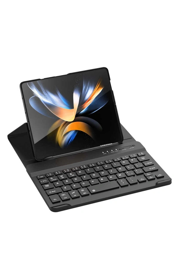 Galaxy Z Fold 3 Kılıf Standlı Bluetooth Klavyeli Zore Kıpta Keyboard Set Kılıf