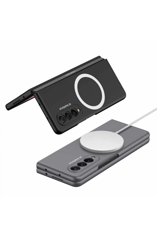 Galaxy Z Fold 3 Kılıf Wireless Şarj Özellikli Zore Kıpta M-safe Kapak
