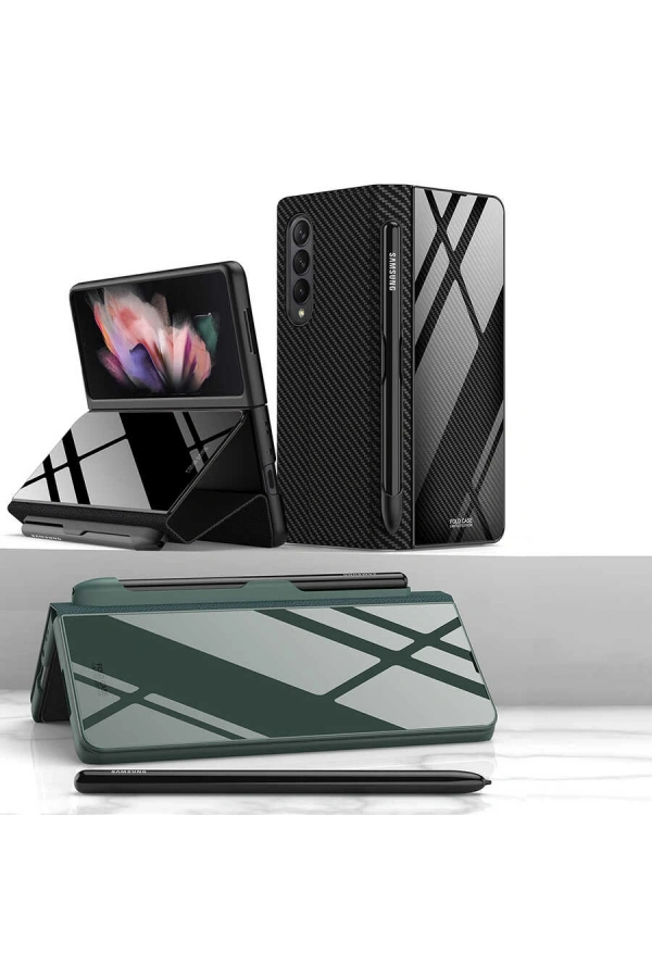 Galaxy Z Fold 3 Kılıf Zore Kalem Bölmeli Droga Kılıf