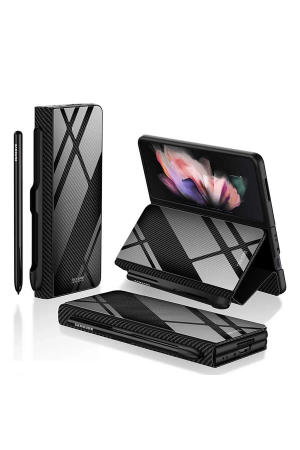 Galaxy Z Fold 3 Kılıf Zore Kalem Bölmeli Droga Kılıf
