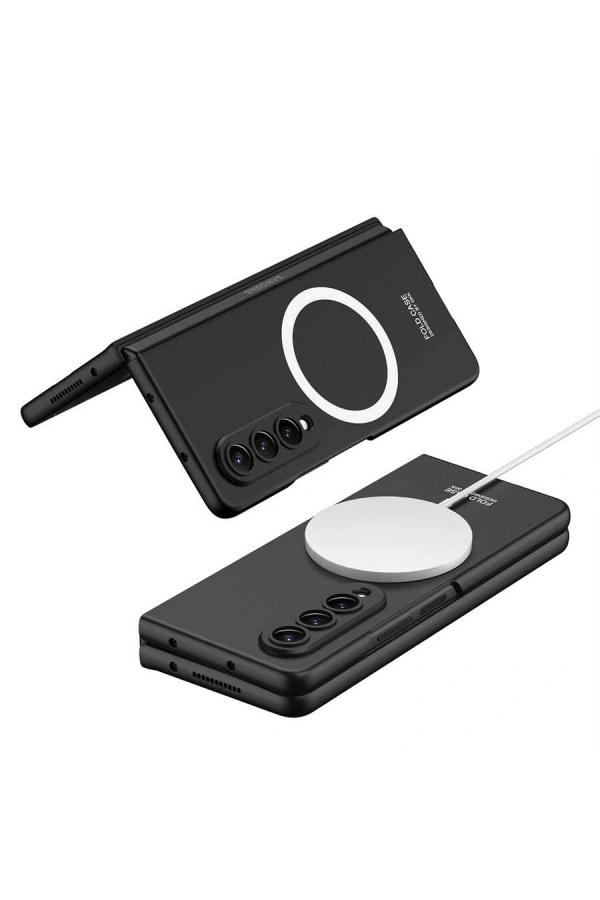 Galaxy Z Fold 4 Kılıf Wireless Şarj Özellikli Zore Kıpta M-safe Kapak