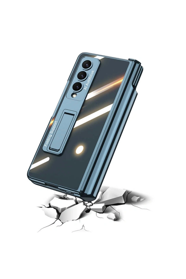 Galaxy Z Fold 4 Kılıf Zore Kıpta Standlı Kalem Bölmeli Kapak