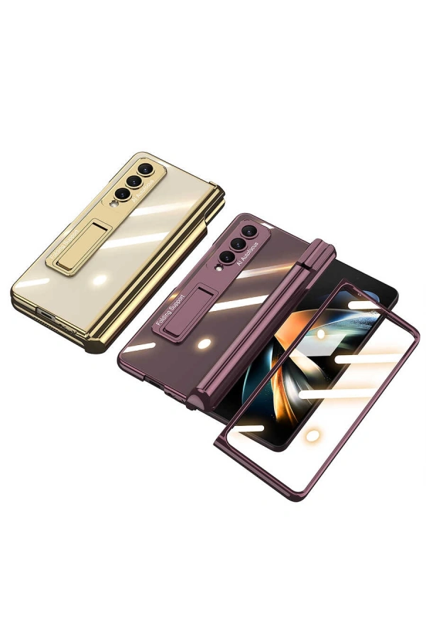 Galaxy Z Fold 4 Kılıf Zore Kıpta Standlı Kalem Bölmeli Kapak