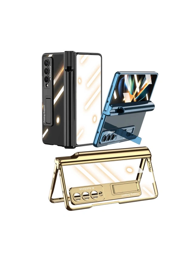 Galaxy Z Fold 4 Kılıf Zore Kıpta Standlı Kalem Bölmeli Kapak