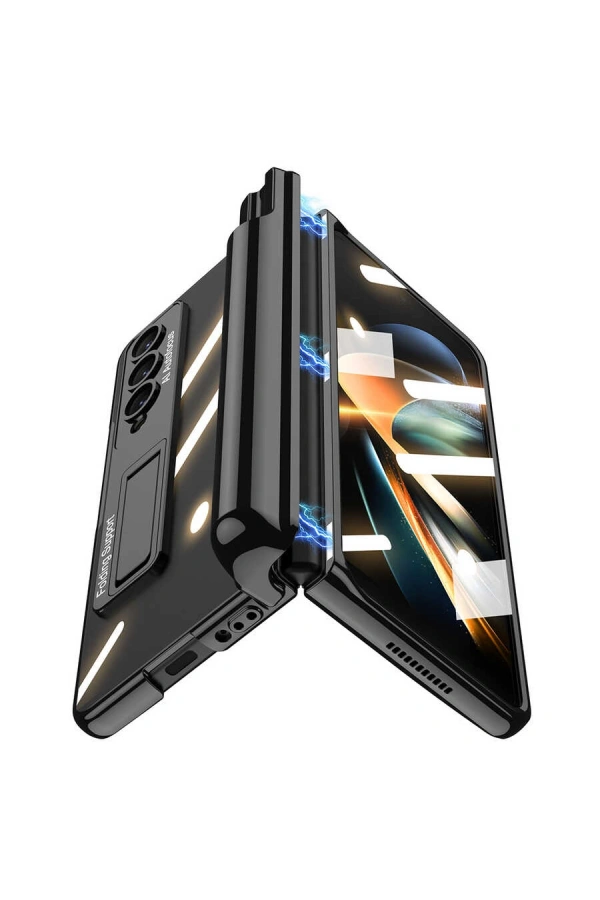 Galaxy Z Fold 4 Kılıf Zore Kıpta Standlı Kalem Bölmeli Kapak
