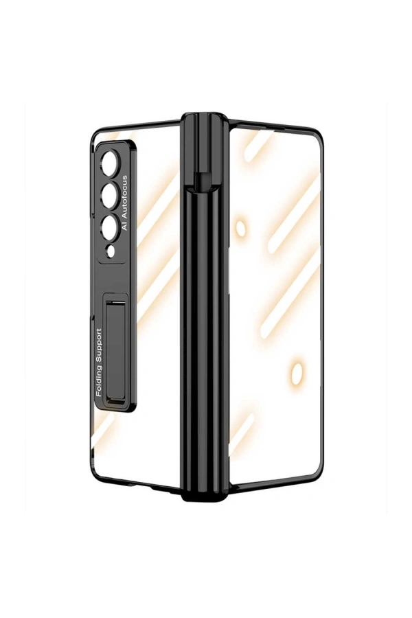 Galaxy Z Fold 4 Kılıf Zore Kıpta Standlı Kalem Bölmeli Kapak