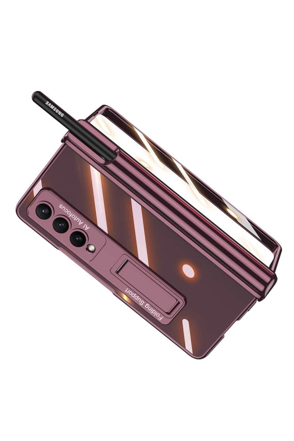 Galaxy Z Fold 4 Kılıf Zore Kıpta Standlı Kalem Bölmeli Kapak