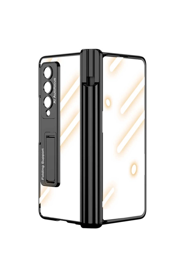 Galaxy Z Fold 4 Kılıf Zore Kıpta Standlı Kalem Bölmeli Kapak