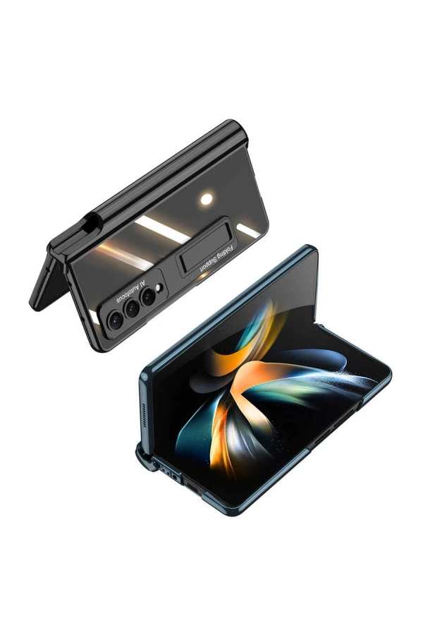 Galaxy Z Fold 4 Kılıf Zore Kıpta Standlı Kalem Bölmeli Kapak