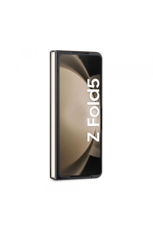 Galaxy Z Fold 5 Kılıf Ferrari Orjinal Lisanslı PU Deri Metal Logolu Multi Çizgili Kapak