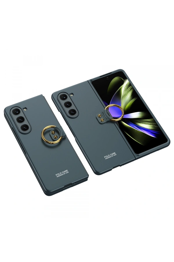 Galaxy Z Fold 5 Kılıf Zore Kıpta Yüzüklü Flip Sert Kapak