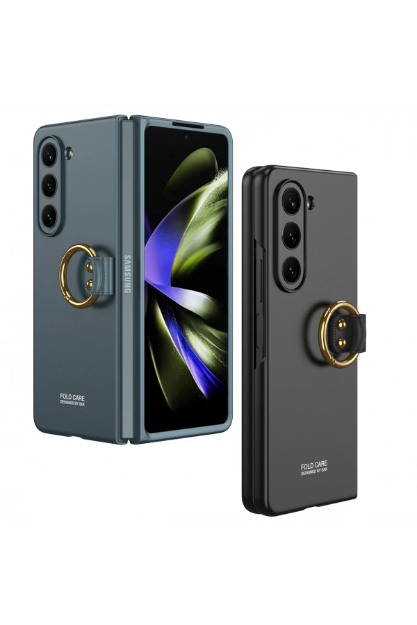 Galaxy Z Fold 5 Kılıf Zore Kıpta Yüzüklü Flip Sert Kapak