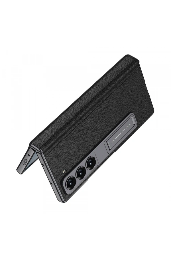 ​Galaxy Z Fold 6 Kılıf Deri Standlı Zore Kıpta Premium Kılıf