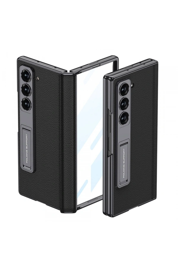 ​Galaxy Z Fold 6 Kılıf Deri Standlı Zore Kıpta Premium Kılıf