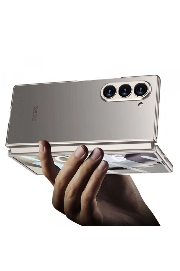 Galaxy Z Fold 6 Kılıf Titanyum Metal Tasarımlı Zore Kıpta Caz Kapak