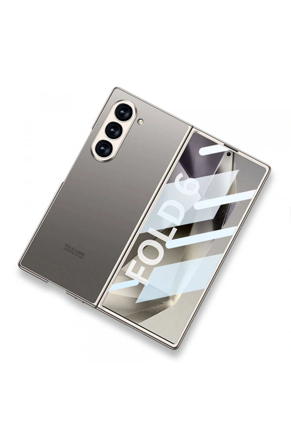 Galaxy Z Fold 6 Kılıf Titanyum Metal Tasarımlı Zore Kıpta Caz Kapak